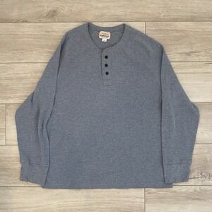 Roebuck & Co. Waffle Knit Henley Thermal Shirt Men's Size XL Gray Skater Grunge